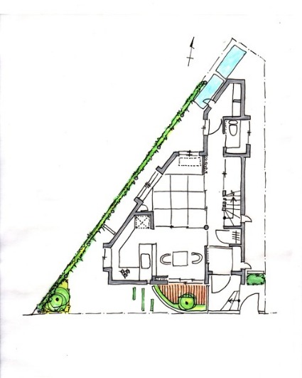 手書きの図面とイメージイラスト 木の家 自然素材の住宅設計なら東京都の光設計